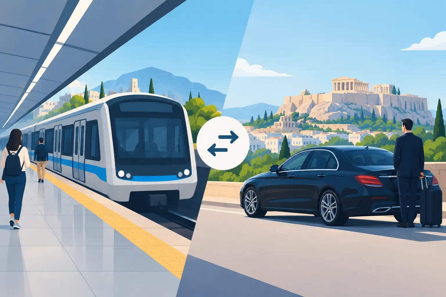 Metro Versus Private Transfer for Athens Trips